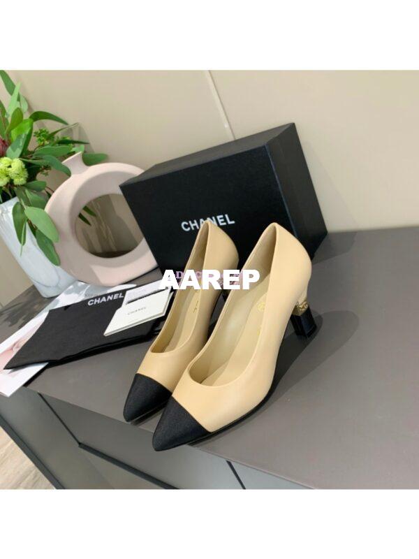 Replica Chanel 20s Ballerina Lambskin Pumps G35802 Beige 4