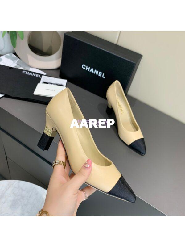 Replica Chanel 20s Ballerina Lambskin Pumps G35802 Beige 6