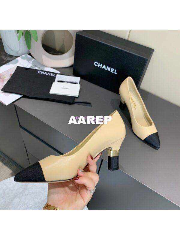 Replica Chanel 20s Ballerina Lambskin Pumps G35802 Beige 7