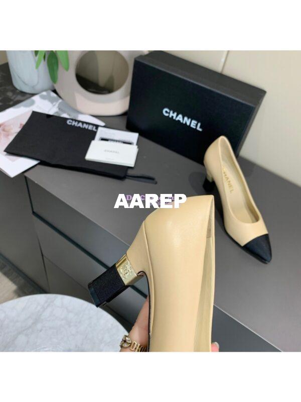 Replica Chanel 20s Ballerina Lambskin Pumps G35802 Beige 8