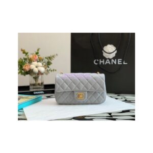 Replica Chanel Lambskin Charm Strap Flap Bag AS1787 Grey 2