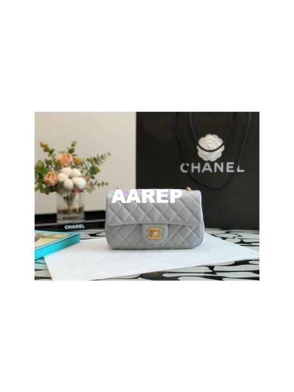 Replica Chanel Lambskin Charm Strap Flap Bag AS1787 Grey 2
