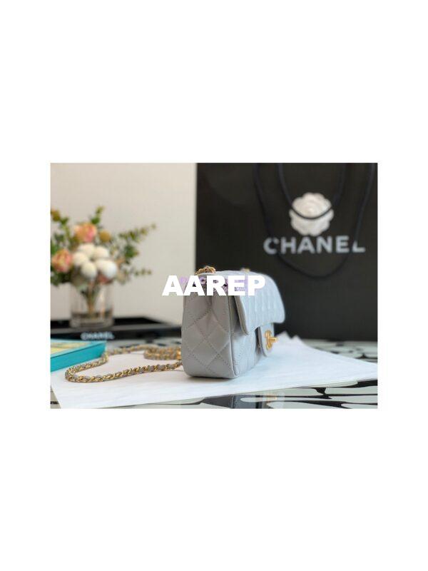 Replica Chanel Lambskin Charm Strap Flap Bag AS1787 Grey 3
