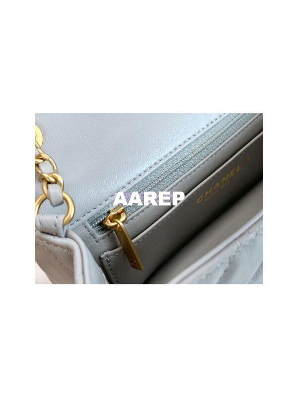 Replica Chanel Lambskin Charm Strap Flap Bag AS1787 Grey 8