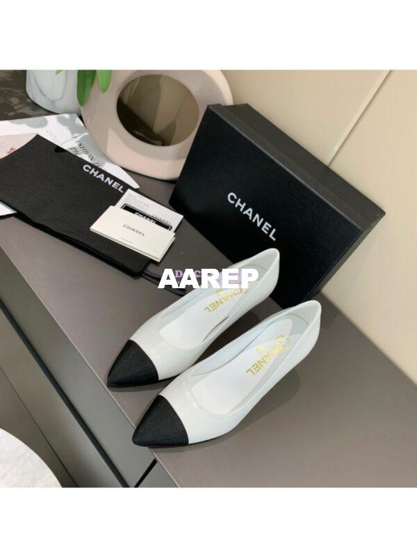 Replica Chanel 20s Ballerina Lambskin Pumps G35802 White 6