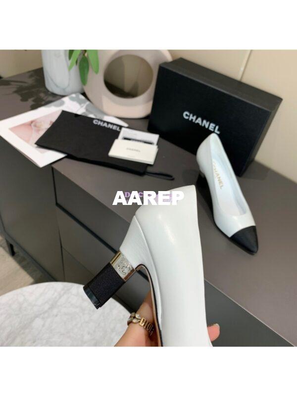 Replica Chanel 20s Ballerina Lambskin Pumps G35802 White 9