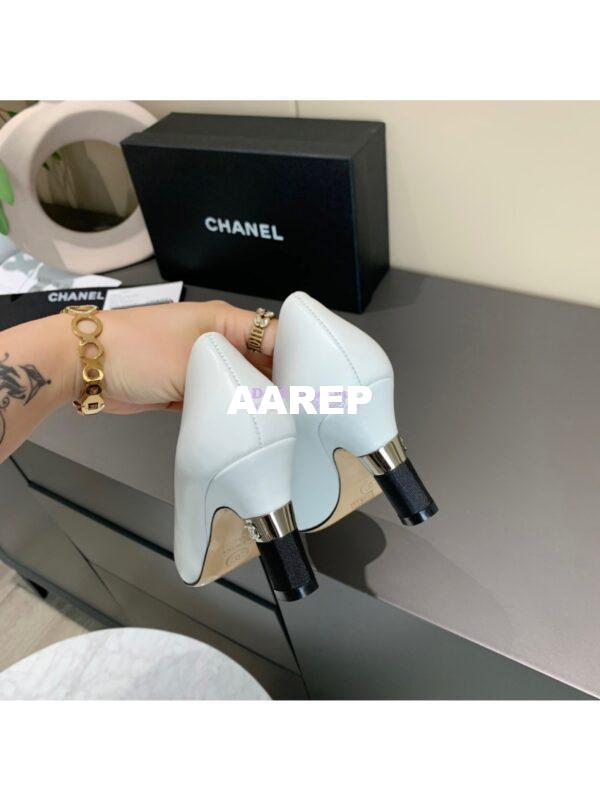 Replica Chanel 20s Ballerina Lambskin Pumps G35802 White 10