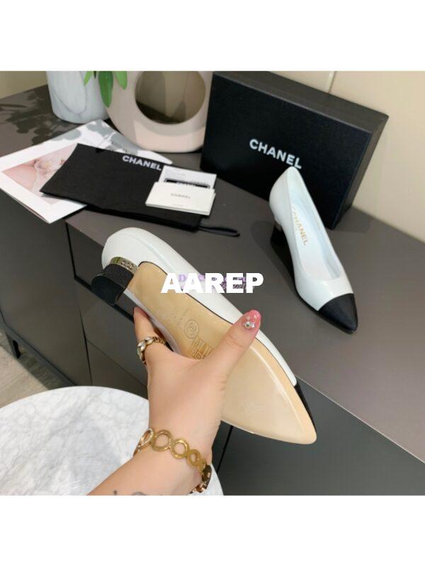 Replica Chanel 20s Ballerina Lambskin Pumps G35802 White 11