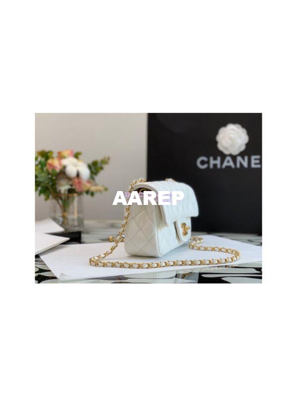 Replica Chanel Lambskin Charm Strap Flap Bag AS1787 White 6