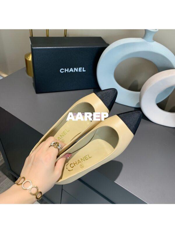 Replica Chanel 20s Ballerina Lambskin Flat G35800 Beige 6