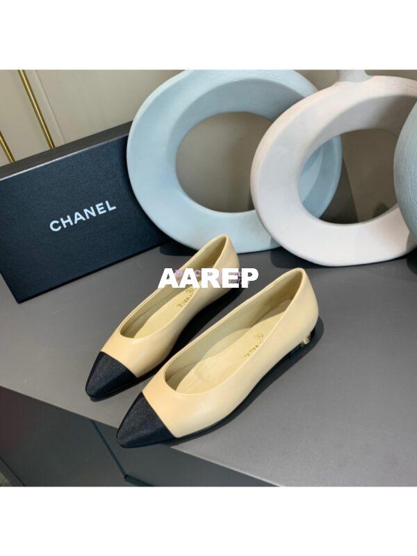 Replica Chanel 20s Ballerina Lambskin Flat G35800 Beige 8