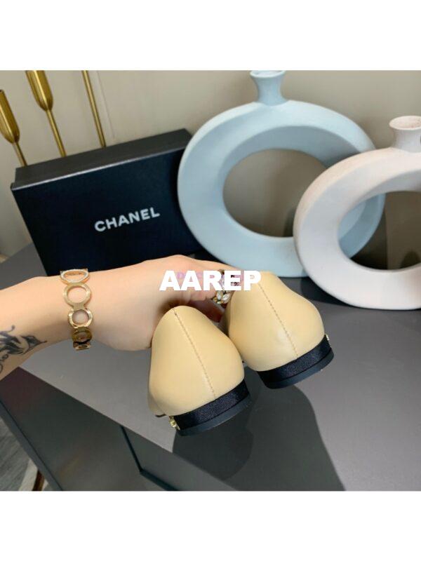 Replica Chanel 20s Ballerina Lambskin Flat G35800 Beige 9
