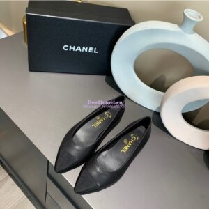 Replica Chanel 20s Ballerina Lambskin Flat G35800 Black 2