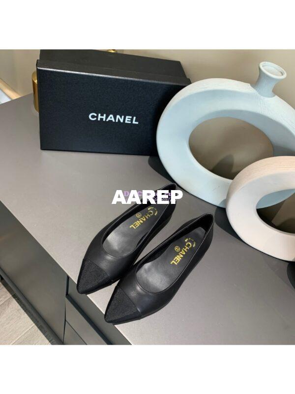 Replica Chanel 20s Ballerina Lambskin Flat G35800 Black 2