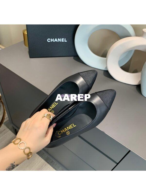 Replica Chanel 20s Ballerina Lambskin Flat G35800 Black 3