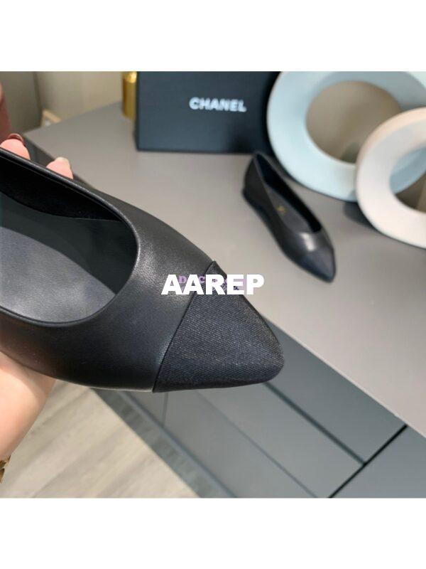 Replica Chanel 20s Ballerina Lambskin Flat G35800 Black 4