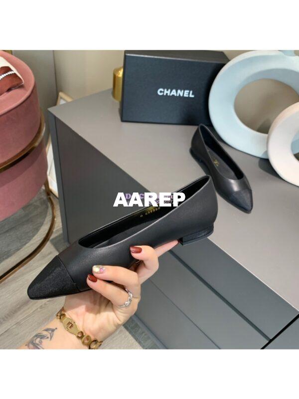 Replica Chanel 20s Ballerina Lambskin Flat G35800 Black 5