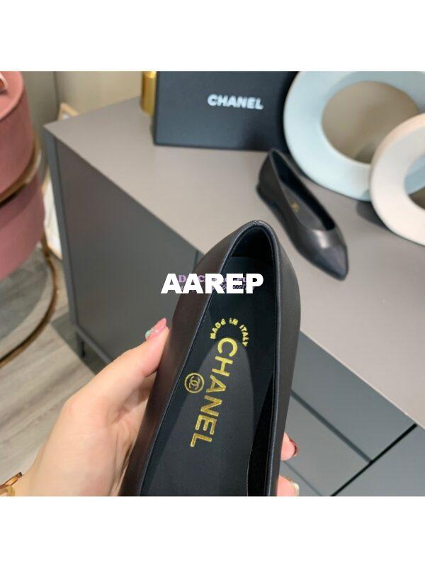 Replica Chanel 20s Ballerina Lambskin Flat G35800 Black 6