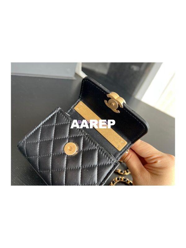 Replica Chanel Clutch With Chain in Lambskin with Enamel Handle AP2944 Black 10