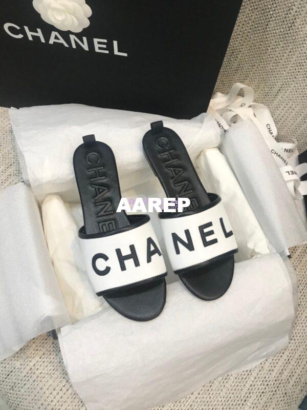 Replica Chanel 20AW Mules Lambskin G08229 White 6