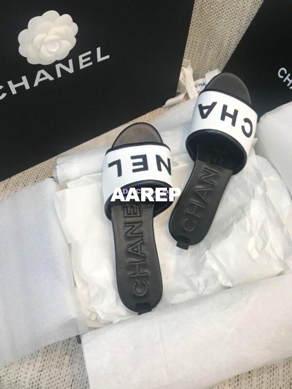 Replica Chanel 20AW Mules Lambskin G08229 White 7