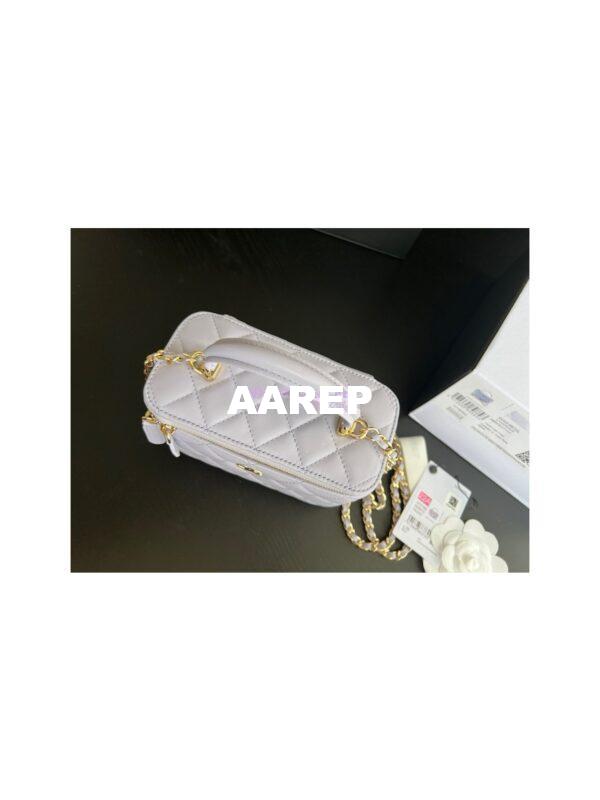 Replica Chanel New 22A Lambskin Vanity With Chain and Top Handle AP2199 Light Purple 3