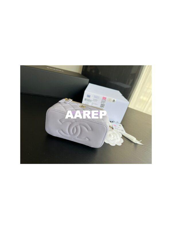 Replica Chanel New 22A Lambskin Vanity With Chain and Top Handle AP2199 Light Purple 4