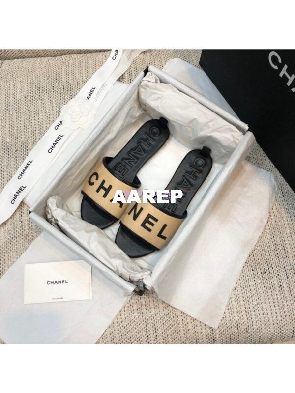 Replica Chanel 20AW Mules Lambskin G08229 Beige 3