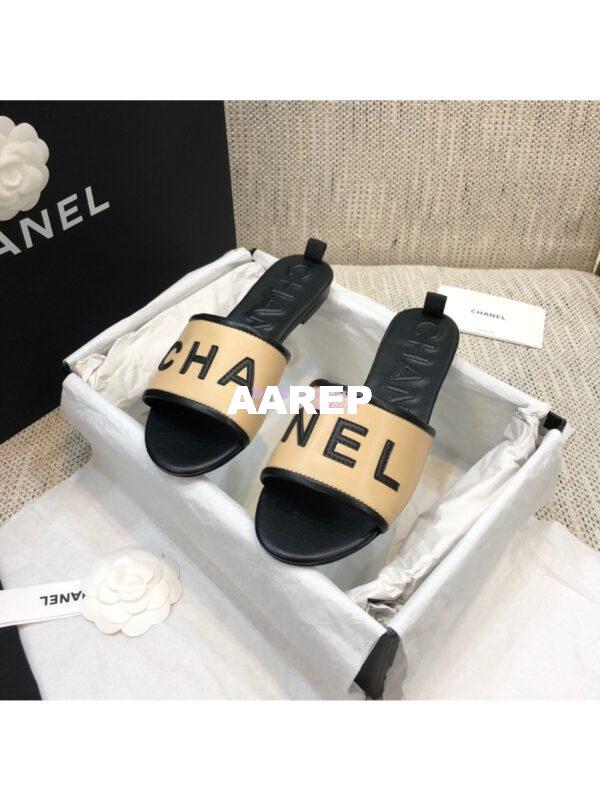 Replica Chanel 20AW Mules Lambskin G08229 Beige 4