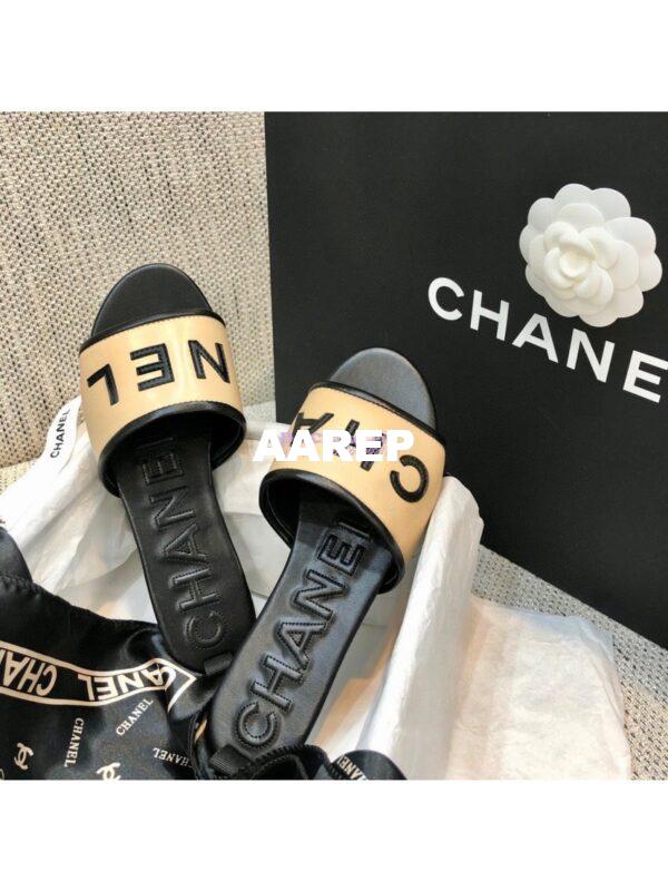 Replica Chanel 20AW Mules Lambskin G08229 Beige 5