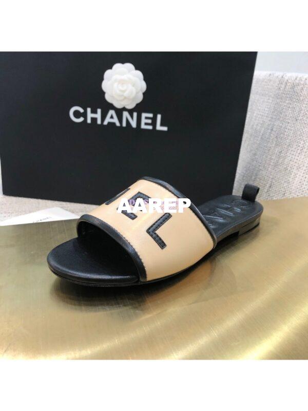 Replica Chanel 20AW Mules Lambskin G08229 Beige 6