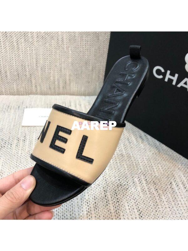 Replica Chanel 20AW Mules Lambskin G08229 Beige 7