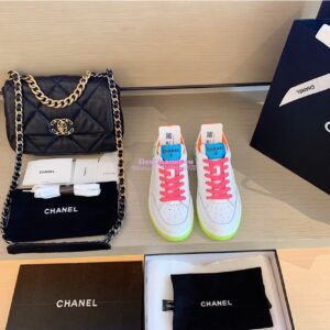 Replica Chanel Trainers Calfskin Sneakers G35934 Multicolor Pink