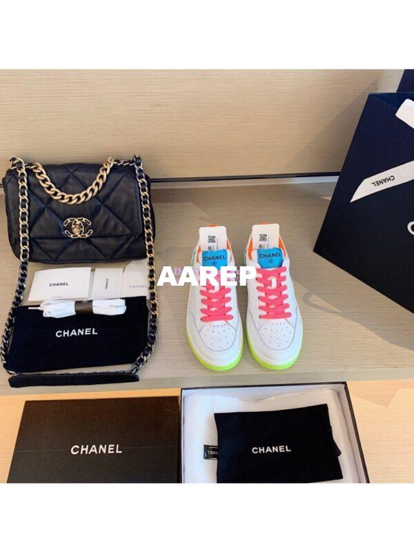 Replica Chanel Trainers Calfskin Sneakers G35934 Multicolor Pink