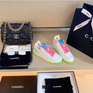 Replica Chanel Trainers Calfskin Sneakers G35934 Multicolor Pink 2