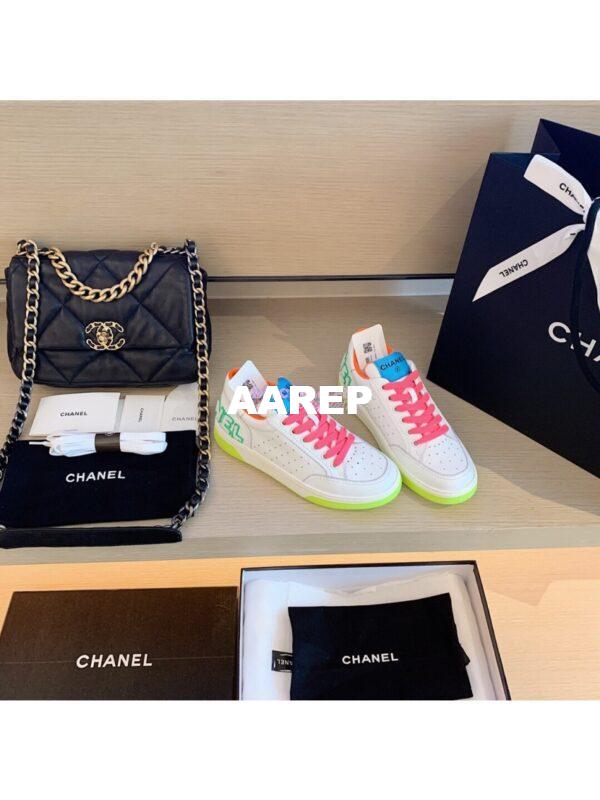 Replica Chanel Trainers Calfskin Sneakers G35934 Multicolor Pink 2