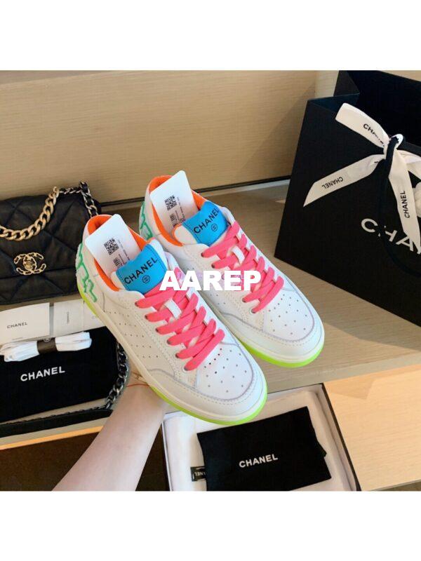Replica Chanel Trainers Calfskin Sneakers G35934 Multicolor Pink 3