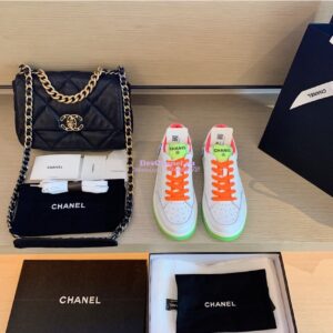 Replica Chanel Trainers Calfskin Sneakers G35934 Multicolor Orange