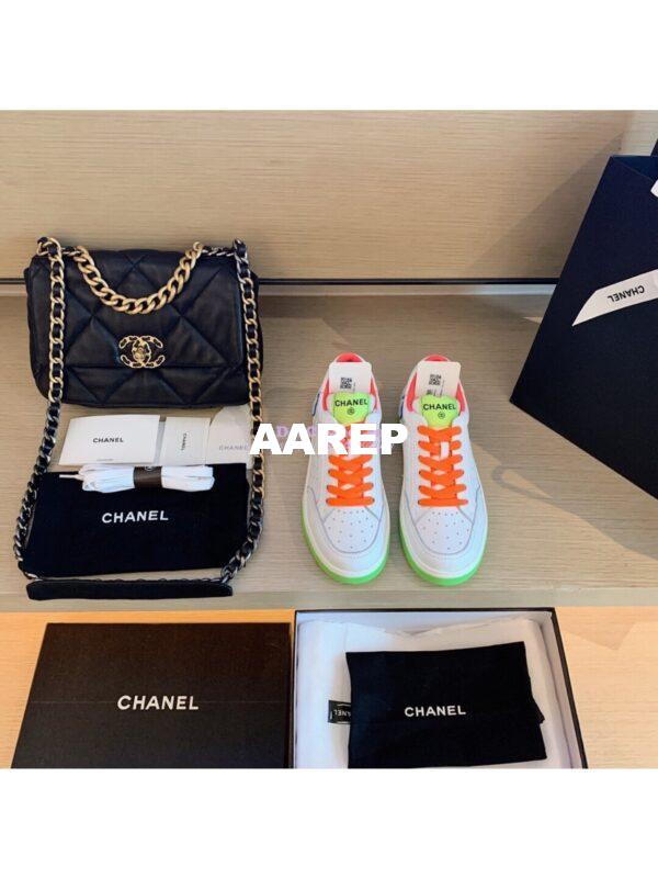 Replica Chanel Trainers Calfskin Sneakers G35934 Multicolor Orange 3