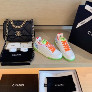 Replica Chanel Trainers Calfskin Sneakers G35934 Multicolor Orange 2