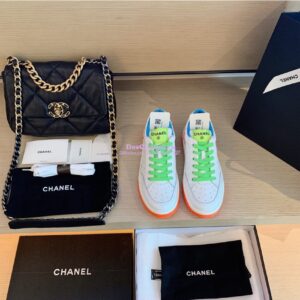 Replica Chanel Trainers Calfskin Sneakers G35934 Multicolor Green