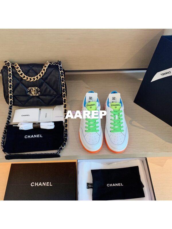 Replica Chanel Trainers Calfskin Sneakers G35934 Multicolor Green