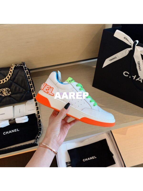 Replica Chanel Trainers Calfskin Sneakers G35934 Multicolor Green 6