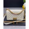 Replica Chanel Medium Boy Handbag in Grained Calfskin with Shining Gold Hardware 67086 Turquoise