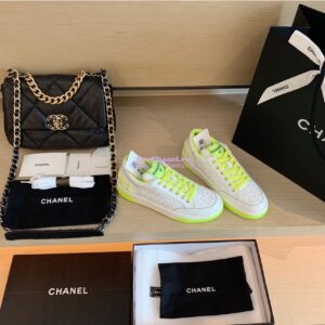 Replica Chanel Trainers Calfskin Sneakers G35934 Yellow 2