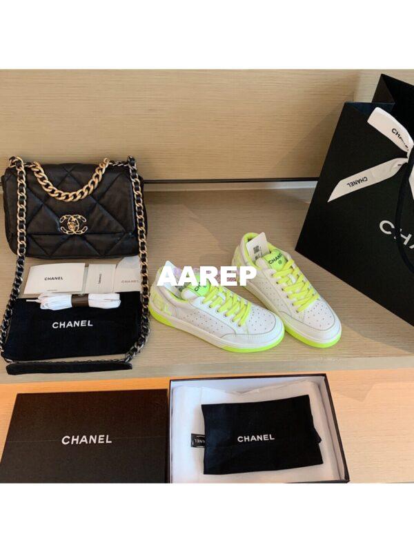 Replica Chanel Trainers Calfskin Sneakers G35934 Yellow 2