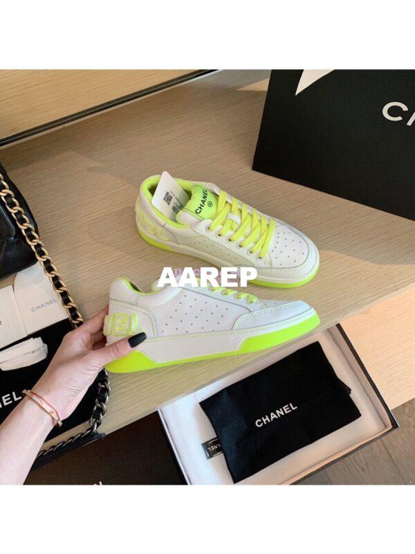 Replica Chanel Trainers Calfskin Sneakers G35934 Yellow 4