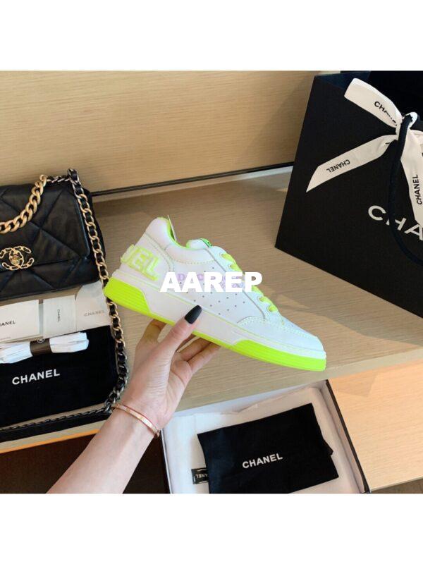 Replica Chanel Trainers Calfskin Sneakers G35934 Yellow 6