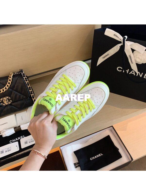 Replica Chanel Trainers Calfskin Sneakers G35934 Yellow 7