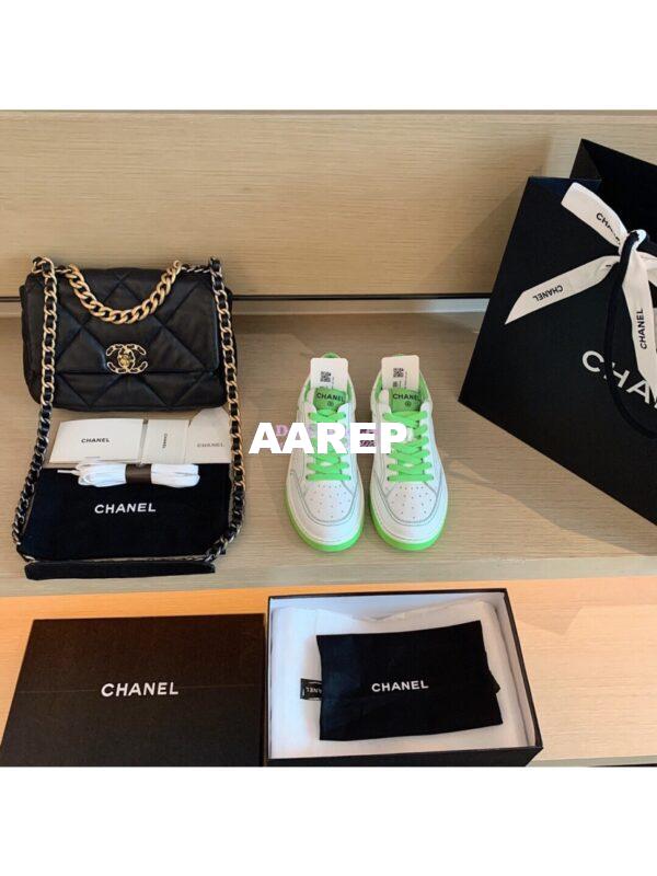 Replica Chanel Trainers Calfskin Sneakers G35934 Green 3